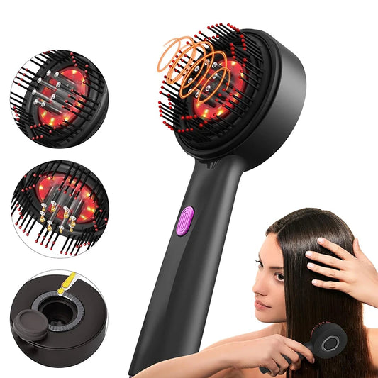 Brosse de Massage Capillaire à Lumière Rouge – Traitement Intégral du Cuir Chevelu