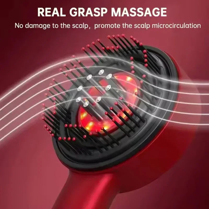 Brosse de Massage Capillaire à Lumière Rouge – Traitement Intégral du Cuir Chevelu