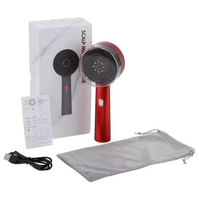 Brosse de Massage Capillaire à Lumière Rouge – Traitement Intégral du Cuir Chevelu
